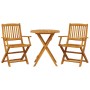Zusammenklappbare Café-Möbel, 3-teilig, aus massivem Akazienholz von vidaXL, Gartensets - Ref: Foro24-3295252, Preis: 165,17 ...