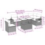 7-piece garden sofa set with black synthetic rattan cushions by vidaXL, Garden sets - Ref: Foro24-3267936, Price: 447,14 €, D...