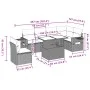 7-teiliges Gartensofa-Set mit schwarzen synthetischen Rattankissen von vidaXL, Gartensets - Ref: Foro24-3267936, Preis: 470,5...