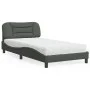 Cama con colchón tela gris oscuro 100x200 cm de vidaXL, Camas y somieres - Ref: Foro24-3208514, Precio: 291,73 €, Descuento: %