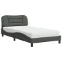 Cama con colchón tela gris oscuro 100x200 cm de vidaXL, Camas y somieres - Ref: Foro24-3208514, Precio: 291,73 €, Descuento: %