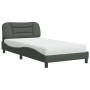 Cama con colchón tela gris oscuro 100x200 cm de vidaXL, Camas y somieres - Ref: Foro24-3208514, Precio: 284,79 €, Descuento: %
