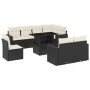 Set de sofás de jardín 8 piezas y cojines ratán sintético negro de vidaXL, Conjuntos de jardín - Ref: Foro24-3267406, Precio:...