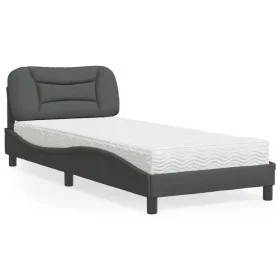Bed with dark gray fabric mattress 80x200 cm by vidaXL, Beds and slatted bases - Ref: Foro24-3208493, Price: 273,36 €, Discou...