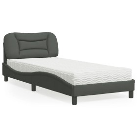 Cama con colchón tela gris oscuro 80x200 cm de vidaXL, Camas y somieres - Ref: Foro24-3208493, Precio: 278,43 €, Descuento: %
