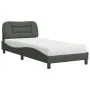 Bed with dark gray fabric mattress 80x200 cm by vidaXL, Beds and slatted bases - Ref: Foro24-3208493, Price: 273,36 €, Discou...