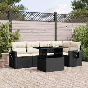 6-piece garden sofa set and black synthetic rattan cushions by vidaXL, Garden sets - Ref: Foro24-3267886, Price: 415,65 €, Di...