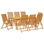 Juego de comedor de jardín 9 piezas madera maciza de acacia de vidaXL, Conjuntos de jardín - Ref: Foro24-3295259, Precio: 742...