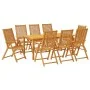Juego de comedor de jardín 9 piezas madera maciza de acacia de vidaXL, Conjuntos de jardín - Ref: Foro24-3295259, Precio: 798...