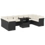 11-teiliges Gartensofa-Set und schwarze synthetische Rattankissen von vidaXL, Gartensets - Ref: Foro24-3266856, Preis: 638,02...