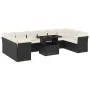 11-teiliges Gartensofa-Set und schwarze synthetische Rattankissen von vidaXL, Gartensets - Ref: Foro24-3266856, Preis: 697,03...