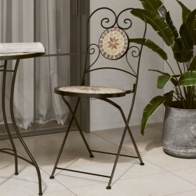 Klappbare Bistrostühle, 2 Stück, Terrakotta und weiße Keramik von vidaXL, Gartenstühle - Ref: Foro24-4003407, Preis: 169,10 €...