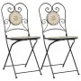 Klappbare Bistrostühle, 2 Stück, Terrakotta und weiße Keramik von vidaXL, Gartenstühle - Ref: Foro24-4003407, Preis: 165,48 €...
