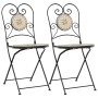 Klappbare Bistrostühle, 2 Stück, Terrakotta und weiße Keramik von vidaXL, Gartenstühle - Ref: Foro24-4003407, Preis: 169,10 €...