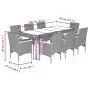 Garden dining set 9 pieces with black glass synthetic rattan cushions by vidaXL, Garden sets - Ref: Foro24-3278650, Price: 71...
