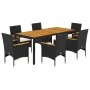 7-piece garden dining set with black acacia PE rattan cushions by vidaXL, Garden sets - Ref: Foro24-3278631, Price: 580,12 €,...