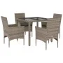 Garden dining set 5 pieces and gray glass synthetic rattan cushions by vidaXL, Garden sets - Ref: Foro24-3278556, Price: 359,...
