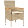 Garden dining set 5 pieces with beige glass synthetic rattan cushions by vidaXL, Garden sets - Ref: Foro24-3278708, Price: 36...