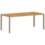 9-teiliges Garten-Essset mit beigen Akazien-PE-Rattankissen von vidaXL, Gartensets - Ref: Foro24-3278644, Preis: 735,50 €, Ra...