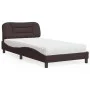 Bed with dark brown fabric mattress 100x200 cm by vidaXL, Beds and slatted bases - Ref: Foro24-3208516, Price: 282,95 €, Disc...