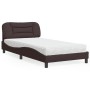 Cama con colchón tela marrón oscuro 100x200 cm de vidaXL, Camas y somieres - Ref: Foro24-3208516, Precio: 285,46 €, Descuento: %