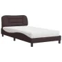 Bed with dark brown fabric mattress 100x200 cm by vidaXL, Beds and slatted bases - Ref: Foro24-3208516, Price: 282,95 €, Disc...