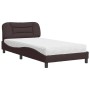 Cama con colchón tela marrón oscuro 100x200 cm de vidaXL, Camas y somieres - Ref: Foro24-3208516, Precio: 285,46 €, Descuento: %