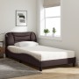 Cama con colchón tela marrón oscuro 100x200 cm de vidaXL, Camas y somieres - Ref: Foro24-3208516, Precio: 285,46 €, Descuento: %