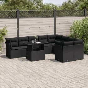 Garden sofa set 10 pieces with black synthetic rattan cushions by vidaXL, Garden sets - Ref: Foro24-3266835, Price: 675,93 €,...