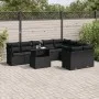 Gartensofa-Set 10-teilig mit schwarzen synthetischen Rattankissen von vidaXL, Gartensets - Ref: Foro24-3266835, Preis: 675,93...
