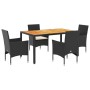 5-piece garden dining set with black acacia PE rattan cushions by vidaXL, Garden sets - Ref: Foro24-3278665, Price: 388,95 €,...