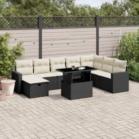 8-teiliges Gartensofa-Set und schwarze synthetische Rattankissen von vidaXL, Gartensets - Ref: Foro24-3274866, Preis: 554,07 ...