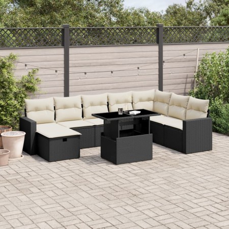 8-piece garden sofa set and black synthetic rattan cushions by vidaXL, Garden sets - Ref: Foro24-3274866, Price: 536,18 €, Di...