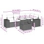 6-teilige Gartensofagarnitur und schwarze synthetische Rattankissen von vidaXL, Gartensets - Ref: Foro24-3269146, Preis: 414,...