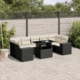 8-teiliges Gartensofa-Set und schwarze synthetische Rattankissen von vidaXL, Gartensets - Ref: Foro24-3269036, Preis: 571,07 ...