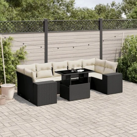 8-piece garden sofa set and black synthetic rattan cushions by vidaXL, Garden sets - Ref: Foro24-3269036, Price: 571,07 €, Di...