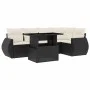 6-teilige Gartensofagarnitur und schwarze synthetische Rattankissen von vidaXL, Gartensets - Ref: Foro24-3268516, Preis: 441,...