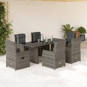 Garden dining set 7 pieces and gray synthetic rattan cushions by vidaXL, Garden sets - Ref: Foro24-3262783, Price: 946,62 €, ...