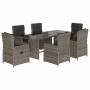 Set comedor jardín 7 pzas y cojines ratán sintético gris de vidaXL, Conjuntos de jardín - Ref: Foro24-3262783, Precio: 1,00 €...
