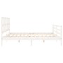 Double bed frame with white solid wood headboard by vidaXL, Beds and slatted bases - Ref: Foro24-3194132, Price: 166,88 €, Di...