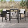 Hoher Gartentisch und Hocker 3 Stück und Kissen PE Rattan schwarz von vidaXL, Gartensets - Ref: Foro24-3200661, Preis: 267,76...