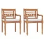 Garden dining set 3 pieces with white cushions teak wood by vidaXL, Garden sets - Ref: Foro24-3155978, Price: 410,02 €, Disco...