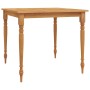 3-teiliges Garten-Esszimmerset und weiße Kissen aus Teakholz von vidaXL, Gartensets - Ref: Foro24-3155978, Preis: 417,38 €, R...