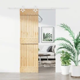 Schiebetür mit Beschlägen aus massivem Kiefernholz 70x210 cm von vidaXL, Türen - Ref: Foro24-3203179, Preis: 171,40 €, Rabatt: %