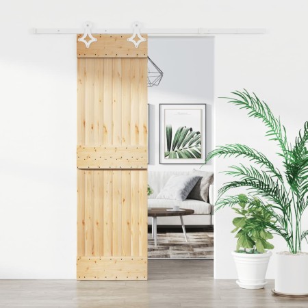 Puerta corredera con herrajes madera maciza de pino 70x210 cm de vidaXL, Puertas - Ref: Foro24-3203179, Precio: 176,18 €, Des...