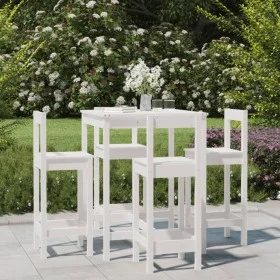 Garden table set and high stools 5 pieces white pine wood by vidaXL, Garden sets - Ref: Foro24-3154741, Price: 285,17 €, Disc...