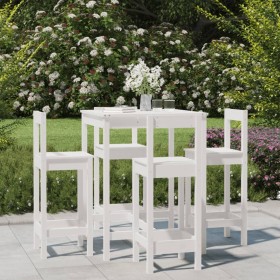 Set aus Tisch und hohen Gartenhockern 5 Stück Zirbenholz weiß von vidaXL, Gartensets - Ref: Foro24-3154741, Preis: 288,83 €, ...