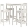 Garden table set and high stools 5 pieces white pine wood by vidaXL, Garden sets - Ref: Foro24-3154741, Price: 285,17 €, Disc...