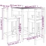 Set aus Tisch und hohen Gartenhockern 5 Stück Zirbenholz weiß von vidaXL, Gartensets - Ref: Foro24-3154741, Preis: 288,83 €, ...