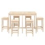 Hoher Gartentisch und Hocker 7 Stück massives Zirbenholz von vidaXL, Gartensets - Ref: Foro24-3154755, Preis: 430,71 €, Rabat...